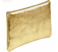 4 x Clairefontaine Schlampermäppchen Leder flach 22x11cm golden