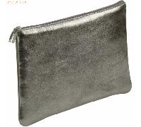 4 x Clairefontaine Schlampermäppchen Leder flach 22x11cm graphite