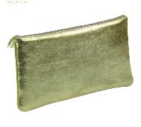 4 x Clairefontaine Schlampermäppchen Leder flach 22x11cm green