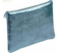 4 x Clairefontaine Schlampermäppchen Leder flach 22x11cm indigo