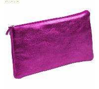 4 x Clairefontaine Schlampermäppchen Leder flach 22x11cm raspberry