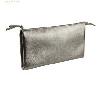 4 x Clairefontaine Tasche groß/flach Leder mit 2 Fächern 22x11cm graphite