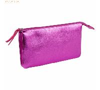 4 x Clairefontaine Tasche groß/flach Leder mit 2 Fächern 22x11cm raspberry