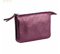 4 x Clairefontaine Tasche klein Leder mit 2 Fächern 13x9cm cherry