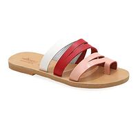 40 Mehrfarbig 3 Emmanuela Sandalen im antiken griechischen Stil, handgefertigte Leder Zehenring Riemchensandalen, hochwertige Slide Sommerschuhe, Boho Chic Sliders Roségold Silber Bronze Türkis weiß