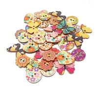 40 Mix natur Floral Shabby Chic Holz Tasten Craft, Verzierungen