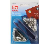 40 Ösen mit Scheiben ø 5mm silber