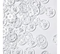 40 Paare Kunststoff Druckknopf Verschlussknöpfe Transparente Knöpfe Unsichtbare Annähen Druckknöpfe Kunststoff Klare Knöpfe für DIY Handwek Nähen von Kleidung (21 mm/ 0,83 Zoll)