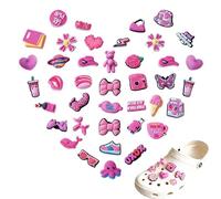 40 Stück Barbiecore Schuhanstecker für Crocs Jibbitz,Anstecker für Clogs,Schuh Charms,Charmant,Verspielt und Lebhaften Stil