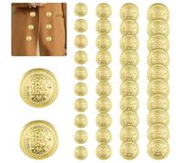 40 Stück goldene Blazerknöpfe,Metallknöpfe in 4 Größen zum Annähen von Blazerknöpfen für Damen und Herren, Messingknöpfe für Anzüge, Jeansjacken, Sportjacken (15/18/21/25 mm), Metallknöpfe aus Messing