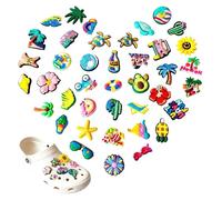 40 Stück Schuhanstecker für Crocs Jibbitz,Sommerfrische Anstecker für Clogs,Schuh Charms,Hawaiianische Ornamente,Lustig und Sehr Niedlich