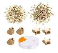 400 Stück Stern-Charm-Perlen, 1 Stück Elastische Kordel, Stern-Abstandsperlen, Liebesperlen, Armband-Perlen-Anhänger