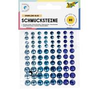 Folia Schmucksteine SPARKLING BLUE, selbstklebend, mit Diamantschliff, 80 Stück