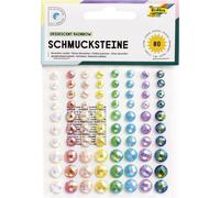 4001868067996 FOLIA Folia Schmucksteine IRIDESCENT RAINBOW, selbstklebend, 80 Stück