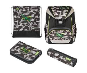 4008110347455 Herlitz Herlitz Schulranzen UltraLight Plus Camo Dragon 16 Liter befüllt Grau