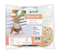 Gründl Funny uni Häkeltier häkeln, Set mit 2 x 100 g Funny uni Chenillegarn, 1 Häkelnadel und eine Anleitung in Deutsch u. Französisch (Hase Hoppel)