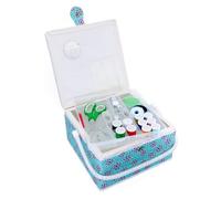 4036014346649 Gründl gründl Nähkorb mit Zubehör Komplettset: 10 Garnrollen, Nadeln, Schere & Nähset im Blumen-Design Bunt