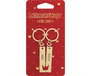 4036018744670 Sheepworld Paar-Schlüsselanhänger "King, Queen" Rost/Beige