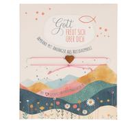 Textil-Armband mit Herz aus Nussholz: Gott freut sich über dich / Bei Hugendubel