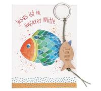 Butzon & Bercker Holz-Schlüsselanhänger - Jesus ist in unserer Mitte