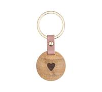4045289167743 Räder Räder Schlüsselanhänger aus Holz - Herz Rosa/Goldfarben