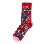 4060946829888 Thalia Socken Frida Kahlo „Red Flowers“, rot, Gr. 35-38 Rot