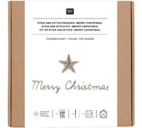 Rico Design Stick- und Stitch-Packung Merry Christmas vorgezeichnet