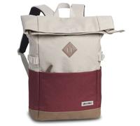 Heinrich Sieber BESTWAY® Rucksack Campus Sytle, Rolltop, weiß/rot, variabel von 19 bis 25 Litern