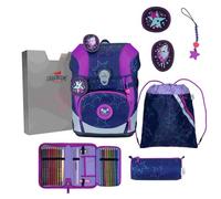 DerDieDas Schulranzen ErgoFlex Tiny LED Set 6-teilig Dancing Star dunkelviolett