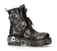 407-S1 Herrenstiefel Silber Schwarz Reaktor Design Echtleder Boots