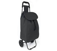 40L schwarzer, leichter, zusammenklappbarer, robuster Einkaufswagen mit Rädern, robuster Einkaufstrolley mit Einkaufstüten Einheitsgröße