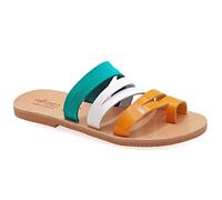 41 Mehrfarbig 4 Emmanuela Sandalen im antiken griechischen Stil, handgefertigte Leder Zehenring Riemchensandalen, hochwertige Slide Sommerschuhe, Boho Chic Sliders Roségold Silber Bronze Türkis weiß