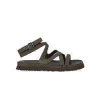 41 UGG GOLDENGAZE EMBOSSED ANKLE WRAP DENSE SMOKE SANDALE