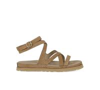 41 UGG GOLDENGAZE EMBOSSED ANKLE WRAP MUSTARD SEED SANDALE