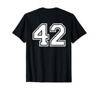 #42 Sports Fan Player Game Winner Lucky Outline Number Back T-Shirt