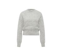 Drykorn Strickpullover mit gerippten Abschlüssen in Hellgrau Melange, Größe XS