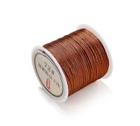 42Meterx 0,8 mm Perlenschnur Kordel Runde Polyester Geflochtene Schnur Nylonschnur Bunte Satinkordel Beading String Knotenschnur Craft Cord für DIY Armbänder Halskette Schmuck Handwerk Braun