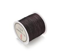 42Meterx 0,8 mm Perlenschnur Kordel Runde Polyester Geflochtene Schnur Nylonschnur Bunte Satinkordel Beading String Knotenschnur Craft Cord für DIY Armbänder Halskette Schmuck Handwerk Dunkelbraun