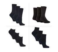 (43-45, Schwarz) IOMI - IOMI - 12er Pack Diabetikersocken Extra Weit | Unisex Bambus Sneaker Socken Kurz