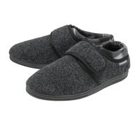 (44, Holzkohle) Dunlop - Dunlop - Herren Orthopädische Hausschuhe mit Klettverschluss | Memory Foam