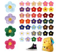 44 Stück Blume Flicken zum Aufbügeln, Bügelflicken Kinder Erwachsene, Bügelbilder für Textilien Blumen, Bestickte Aufbügel Patches zum Aufnähen oder Aufbügeln für Hut Jeans Kleidung Kleid DIY-Zubehör