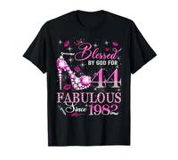 44th Birthday Queen Blessed by God 44 Fabulous Since 1982 T-Shirt