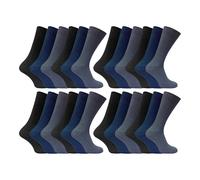 (45-50, Schwarz / Marineblau / Grau) Sock Snob - 24 Paar bequeme Herrensocken aus 100 % Baumwolle im Multipack