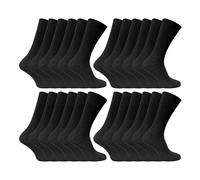 (45-50, Schwarz) Sock Snob - 24 Paar bequeme Herrensocken aus 100 % Baumwolle im Multipack