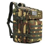 45 l Militär-Taktikrucksäcke, wasserdicht Molle Army Assault Utility Pack Großer Assault Pack 3-Fach-Rucksack für Outdoor-Camping und Wanderungen-Camouflage F