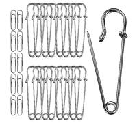 45 Stück Sicherheitsnadeln Groß, Kilt Sicherheitsnadeln,50 mm Rostfreier Stahl Heavy Duty Sicherheitsnadel,Starke für Decken,Strickzeug, Schmuck und Handarbeiten