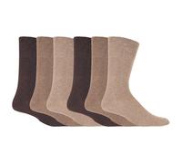 (46-50, Beige) IOMI - IOMI - 6er Pack Herren Baumwolle Socken Ohne Gummi | Diabetikersocken Extra Weit