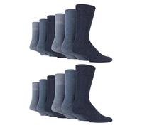 (46-50, Blau) Gentle Grip - 12er Pack Herren Socken Ohne Gummi und Naht | Gentle Grip Socken mit Komfortbund