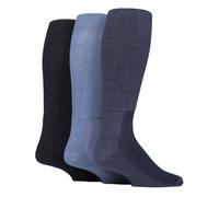 IOMI 3er Pack Kniestrümpfe Diabetiker Socken Ohne Gummi Extra Weit Bambus Diabetikersocken | Gesundheitsstrümpfe für Geschwollene Füße (DE/NL/SE/PL, Numerisch, 46, 50, Regular, Regular, Denim Blue)