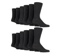 (46-50, Schwarz) Gentle Grip - 12er Pack Herren Socken Ohne Gummi und Naht | Gentle Grip Socken mit Komfortbund